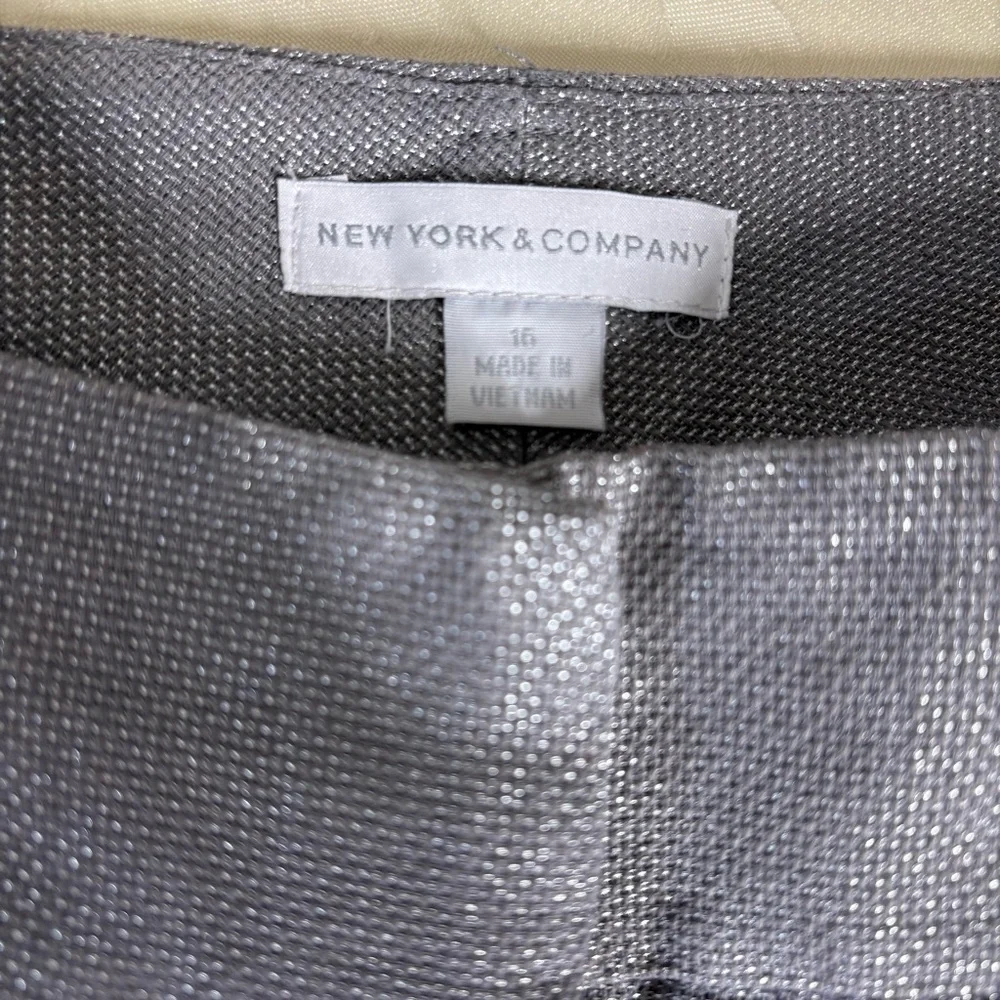 New York & Company Gray metallic Flat Front Shorts